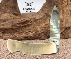 Executive Stainless Steel Drop Point Pocket Knife Plain Edge Lockback (189)