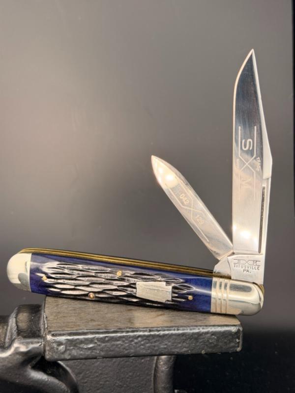 Rare Beautiful Schatt and Morgan Keystone Series Blue Jigged Bone English Jack 1 of 600 Rare Beautiful Schatt and Morgan Keystone Series Blue Jigged Bone English Jack 1 of 600