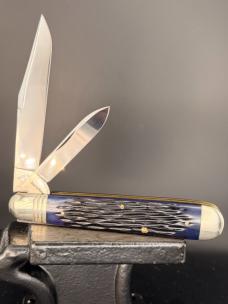 Rare Beautiful Schatt and Morgan Keystone Series Blue Jigged Bone English Jack 1 of 600