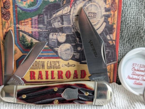 GEC - Great Eastern Cutlery 57 Whittler - Oxblood Stagcut Natural Bone satin - NIT. GEC - Great Eastern Cutlery 57 Whittler - Oxblood Stagcut Natural Bone satin - NIT.