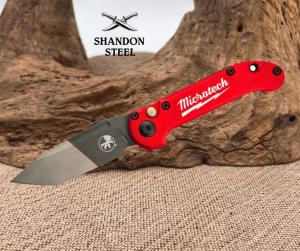 Microtech LUDT Gen III Signature Series Red Aluminum With Microtech Logo 2 Tone M390MK - 1136-1MWS