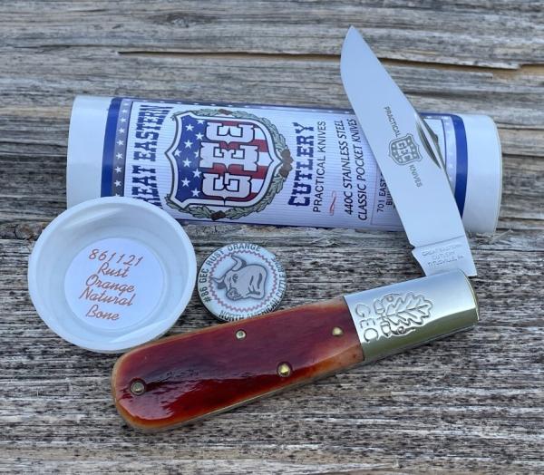 GEC ** 861121 RUST ORANGE NATURAL BONE KNIFE