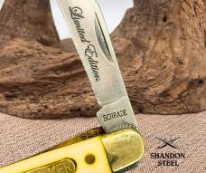 SCHRADE 18OTY OLD TIMER Mighty Mite Yellow Delrin Linerlock Knife 2 3/4" (111)