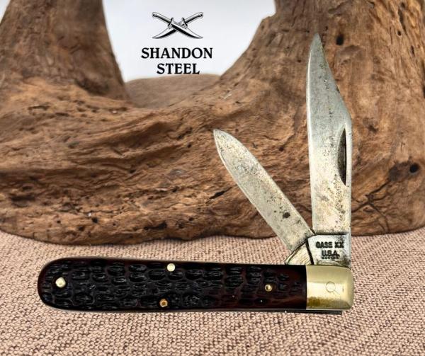 CASE XX USA 1974 6 DOT 6202 1/2 JACK POCKET KNIFE DELRIN CARBON STEEL (2)