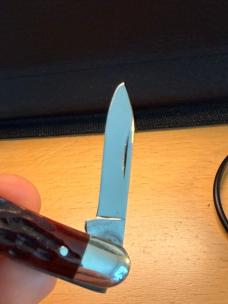 Like New Beautiful Vintage 1965-69 Red Bone Case 06244 Pen Knife