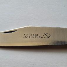 Vintage 1976 Schrade USA 260SC Scrimshaw American Eagle Folding Hunter Knife CIB
