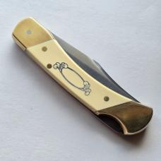 Vintage 1982 Schrade USA SC507 Scrimshaw Bighorn Ram Lockback Knife CIB Sheath