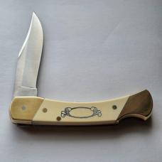 Vintage 1982 Schrade USA SC507 Scrimshaw Bighorn Ram Lockback Knife CIB Sheath