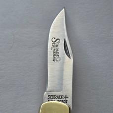 Vintage 1982 Schrade USA SC507 Scrimshaw Bighorn Ram Lockback Knife CIB Sheath