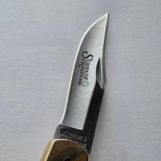 Vintage 1982 Schrade USA SC507 Scrimshaw Bighorn Ram Lockback Knife CIB Sheath