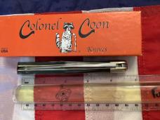 Colonel Coon Large Mountain Man Lockback Hunting Knife w/  Prater Coon Stripe Handles +Orig Box
