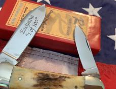 Robeson 1 of 100, Exclusive, Pocket Eze (by Queen) Canoe w/ Great Stag Handles -NOS in orig box