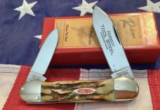 Robeson 1 of 100, Exclusive, Pocket Eze (by Queen) Canoe w/ Great Stag Handles -NOS in orig box