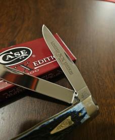 2002 Case XX Limited Edition Mediterranean Blue Bone Trapper 1 of 2500