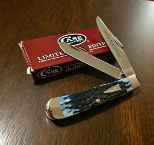 2002 Case XX Limited Edition Mediterranean Blue Bone Trapper 1 of 2500
