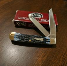 2002 Case XX Limited Edition Mediterranean Blue Bone Trapper 1 of 2500