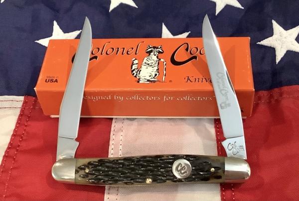 Colonel Coon (by Queen) Muskrat Pocket Knife w/ Nice Black Cherry Bone Handles -NOS & 1 of 400