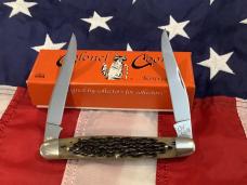 Colonel Coon (by Queen) Muskrat Pocket Knife w/ Nice Black Cherry Bone Handles -NOS & 1 of 400