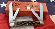Colonel Coon (by Queen) Congress Pocket Knife w/ Nice Black Cherry Bone Handles -NOS & 1 of 400