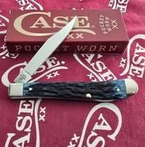 2026 Case Pocket Worn Slimline Trapper 61048 SS. Beautiful Mediterranean Blue Bone handles. NIB