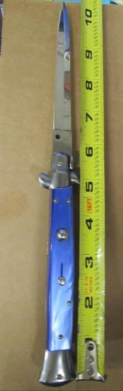 Frank Beltrame 11quot Italian Stiletto Blue Pearloid  Authentic Frank B