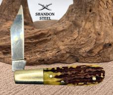 Remington Stagalon Single Blade Barlow Clip Point Pocket Knife Germany (172)