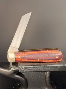 Rare Sheffield USA Twisted Assisted Lambsfoot in PB&J Burlap Micarta 