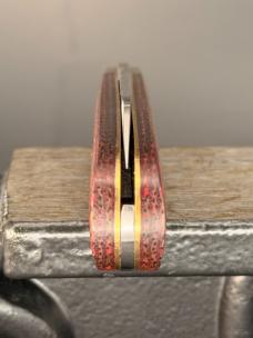Rare Sheffield USA Twisted Assisted Lambsfoot in PB&J Burlap Micarta 