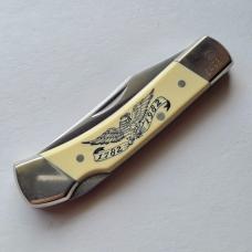 Vintage 1982 Schrade USA LB5 Bald Eagle Commemorative Lockback Knife CIB Box Sheath
