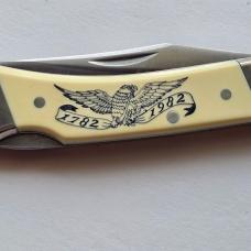 Vintage 1982 Schrade USA LB5 Bald Eagle Commemorative Lockback Knife CIB Box Sheath