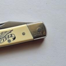 Vintage 1982 Schrade USA LB5 Bald Eagle Commemorative Lockback Knife CIB Box Sheath