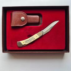 Vintage 1982 Schrade USA LB5 Bald Eagle Commemorative Lockback Knife CIB Box Sheath