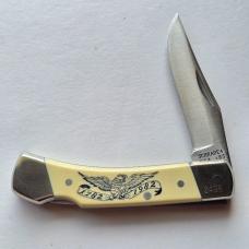 Vintage 1982 Schrade USA LB5 Bald Eagle Commemorative Lockback Knife CIB Box Sheath