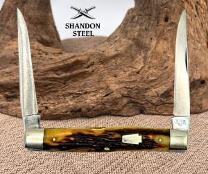 Schatt And Morgan Muskrat Stag 2 Blade Folding Pocket Knife Titusville PA 177