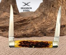 Schatt And Morgan Muskrat Stag 2 Blade Folding Pocket Knife Titusville, PA (177)