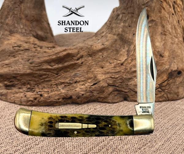 Trapper Jigged Bone Handles SS 4.25" Closed Japan Single BLD Pocket Knife (193) Trapper Jigged Bone Handles SS 4.25" Closed Japan Single BLD Pocket Knife (193)