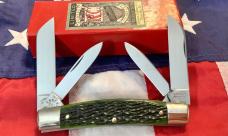 Robeson MasterCraft (by Queen) Congress w/ Sweet Green Bone Handles -NOS in orig box