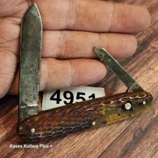 Antique Schrade Cut Co Switch Blade Knife Made In USA 3.75" Closed Bone CS