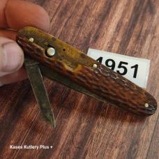 Antique Schrade Cut Co Switch Blade Knife Made In USA 3.75" Closed Bone CS