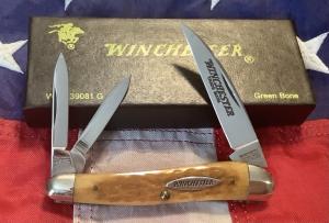 1995 Winchester Seahorse Whittler Mdl 39081 w Green Bone Handles