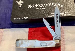 1991 Winchester Gunstock Knife Mdl 2851 P w Mother of Pearl Handles