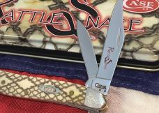 2008 Case Peanut (MDL# 6220 SS) w/ Great "Rattle Snake" Bone Handles -NOS in box +Tin