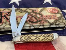 2008 Case Peanut (MDL# 6220 SS) w/ Great "Rattle Snake" Bone Handles -NOS in box +Tin