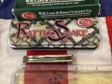 2008 Case Peanut (MDL# 6220 SS) w/ Great "Rattle Snake" Bone Handles -NOS in box +Tin