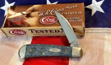Case xx 2010 TB Sway Back Gent Knife (mdl# 61117 SS) w/ Unique Meredian Blue Bone Handles -NOS
