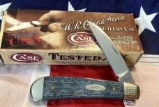 Case xx 2010 TB Sway Back Gent Knife (mdl# 61117 SS) w/ Unique Meredian Blue Bone Handles -NOS