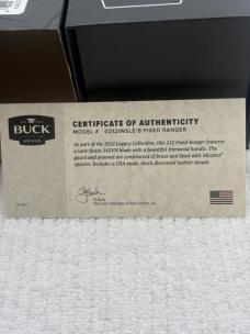 Buck Legacy Limited Production 212 Ranger Fixed Blade Made In 2022 In USA NIB 