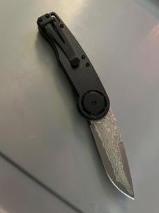 MANTIS KNIVES LEVER actuated GEAR driven Damascus