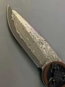 MANTIS KNIVES LEVER actuated GEAR driven Damascus