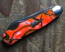 Great Eastern Cutlery Tidioute 562123EO Orange Scramble Acrylic Dog Leg Jack Knife 1 of 315 NEW